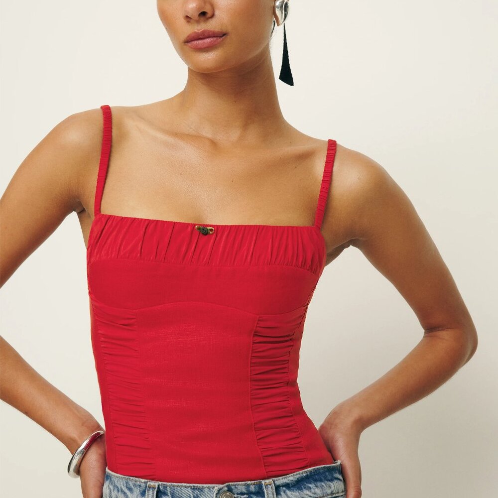 Reformation Emery Linen Top